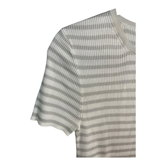 Madewell Micro-Rib Striped Sweater Tee in Monument Size S NWT - Picture 6 of 11